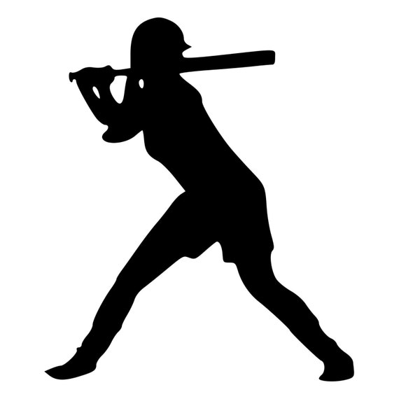 Homerun Hitter Girl Softball Player Die-Cut Decal Car Window