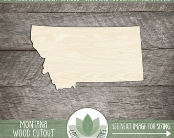 Montana, Unfinished Wood Montana Laser Cut Shape, DIY Craft Supply, Many Size Options