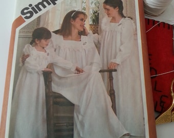Nightgown Pattern Vintage Simplicity 5179 Women Girls Childs sizes