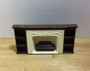 Dollhouse furniture Plasco vintage plastic fireplace