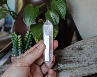 SLIGHTLY DEFECTIVE 3.4" Rose Quartz Crystal Point Wand
