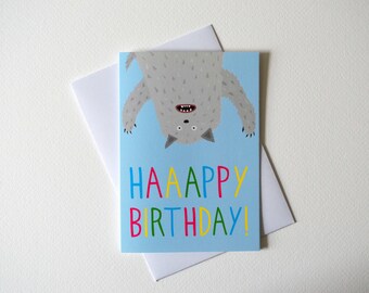 Funny birthday card - Birthday card - Happy Birthday - Animal birthday card - birthday card- greetings card - Bear - Cat - Hamster