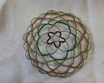 Floral Beaded Kippah/ Yarmulke