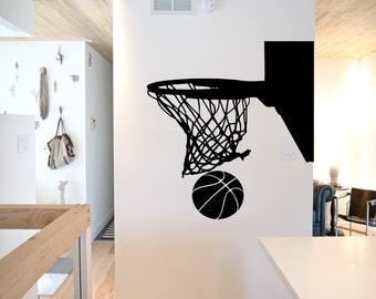 Basketball Hoop Wall Decal - basketball wall decor, basketball vinyl, basketball sports decal, basketball hoop, sports wall decal
