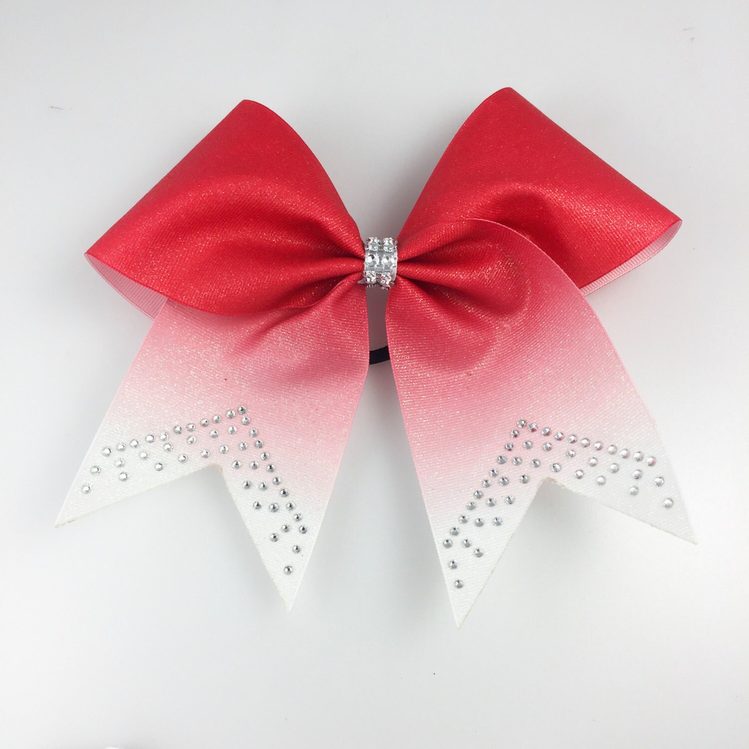 Red Glitter Ombre Cheer Bow Cheer Bows Red Cheer Bows