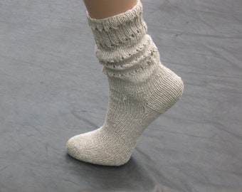 Women's Linen Socks, Hand Knit Vegan Socks, Eco linen clothing, Organic Linen Hiking Socks, Gift for women, Crochet ladies socks,
