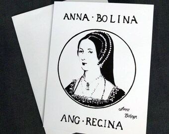 Anne Boleyn Tudor England 4 1/4 x 5 1/2" Blank Greeting Card