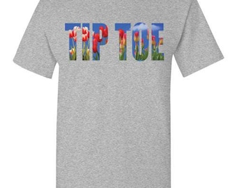 Tip Toe Through The Tulips T-Shirt Red Flowers