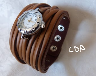 Watch cuff multi leather cords