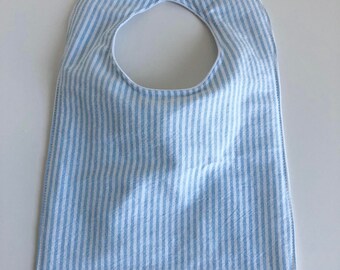 Waterproof Bib - blue oxford stripe
