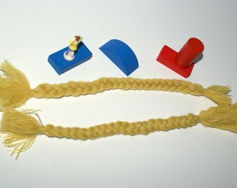 Set of 2 braids of yarn for doll hair