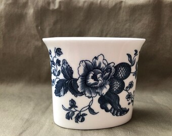Vintage Royal Worcester Blue White Cigarette/ Q Tip Holder