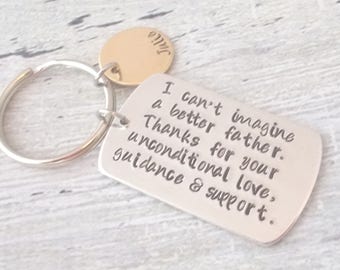 Fathers Day Keychain, Fathers Day Gift, Dad Gift, Dad Birthday Gift, Dad Keychain, Thank You Dad Gift, Personalized Dad Keychain, Dad
