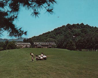 Vintage Postcard Waynesville NC North Carolina colorful Waynesville country Club Golf 1950s Chrome NC cards collectable memorabilia