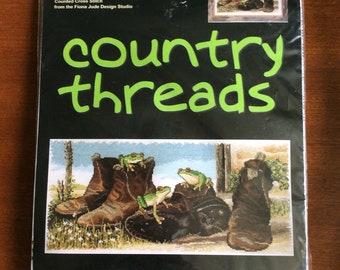 Counted Cross Stitch Kit Country Threads Frogs In Boots DMC Fiona Jude FJ 1048