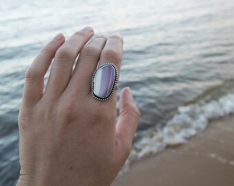 Wampum Ring | Sterling Silver Ring Size 9 | Seashell Ring | Mermaid Ring | Mermaid Jewelry