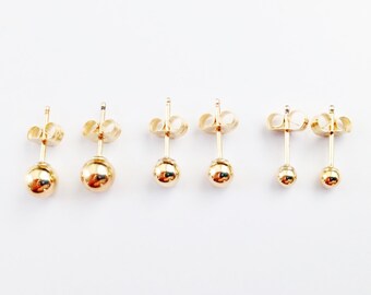 Gold Ball Earrings / Gold Stud Earrings / Gold Filled Earrings / Gold Dot Earrings / Little gold Ball Earrings