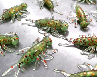 50/pack ELECTRIC GRASSHOPPER Buggeroo Fishing Lure Plastic Soft Bait Cricket Bug