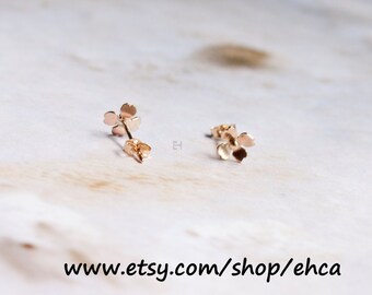 Handmade 5.5mm Dogwood Blossom Gold Post Earrings