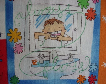 TOOTH FAIRY FABRIC Alexander Henry Rare 2003 Dentist Tooth Fairy 1 exact yard - #K19