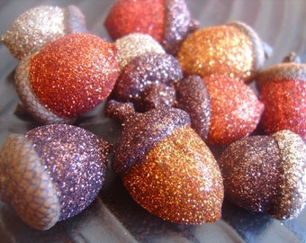 Autumn Glittered Acorns