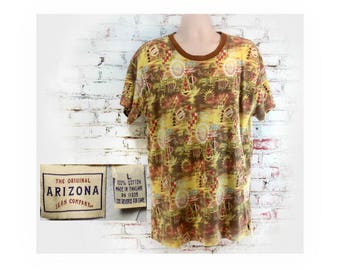 Southwest T shirt- Southwest print shirt - crew neck shirt, men's knit shirt, short sleeve shirt, size L (large), # 92