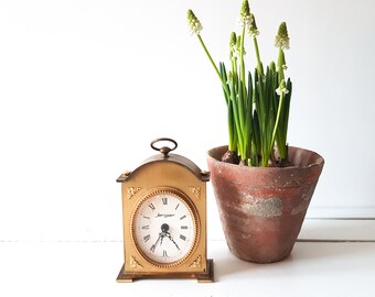 Vintage brass alarm clock 'Jerger' * old clocks * collectible alarm clock * vintage home decoration * antique brass