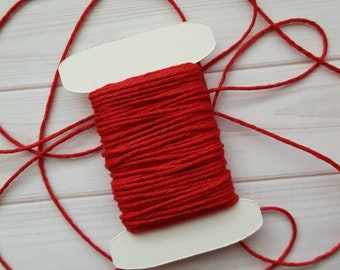 10 Yards Solid Maraschino Baker's Twine, Solid Red Twine, The Twinery Baker's Twine, 100% Cotton