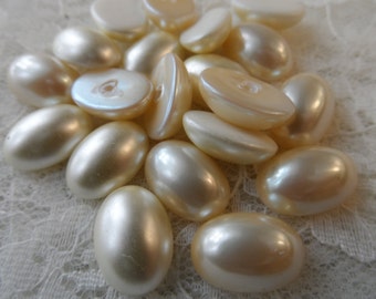 High dome creme 14x10mm resin pearl cabs,20pcs-CAB215