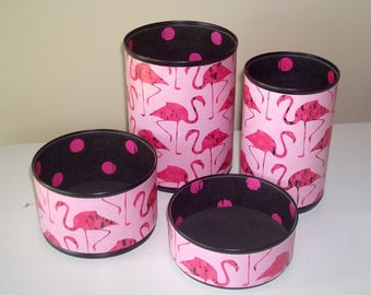 Black and Pink Flamingo Desk Accessories - Pencil Holder - Pencil Cup - Desk Organization - Office Decor - Dorm Decor - 1086