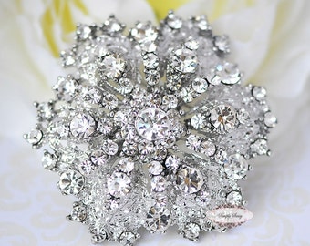 Rhinestone Brooch Pin - Supply DIY - Flatback Embellishment Button - Wedding Brooch - Wedding Jewelry Supply - RD109