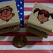 Cartoon Boy and Girl Figure Heads Wood Mounted Rubber Stamps