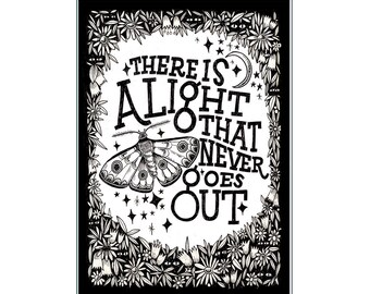 A4 Art Print | There is a Light That Never Goes Out | Hand Lettering