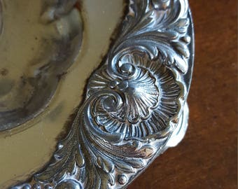 Vintage Shabby Chic Silverplate 20" Waiter Tray