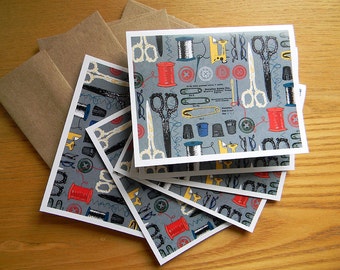 Card for Crafty Sister, Crafty Gift, For Crafty Mom, Best Friend Card, Needle and Thread, Note Card, Cute Hostess Gift, All Occasion Card
