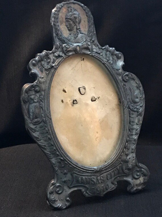Vintage home decor Picture Frame Antique Tin Picture Frame Kansas ... Vintage home decor Picture Frame Antique Tin Picture Frame Kansas ...