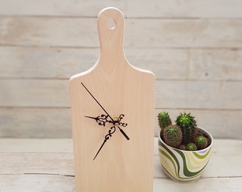Kitchen Clock-face for DIY projects. Unfinished Wooden Clock. Wall Clock face