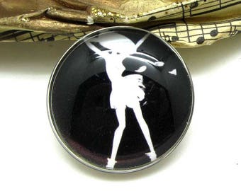 2 glass cabochons 18 mm 2-18 mm black dress