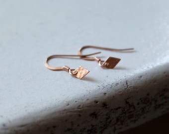 Dainty Rose Gold Earrings Tiny dangle earrings tiny drop earrings delicate jewelry rose gold filled jewelry rose gold diamond earrings