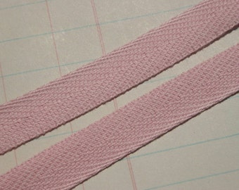 Twill Tape Trim BABY PINK - 1/2" Wide - 6 Yards