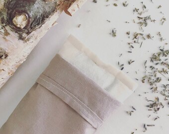 Organic Lavender and Flax Eye Pillow- Avocado Pit and Iron Dyed Removable cover.