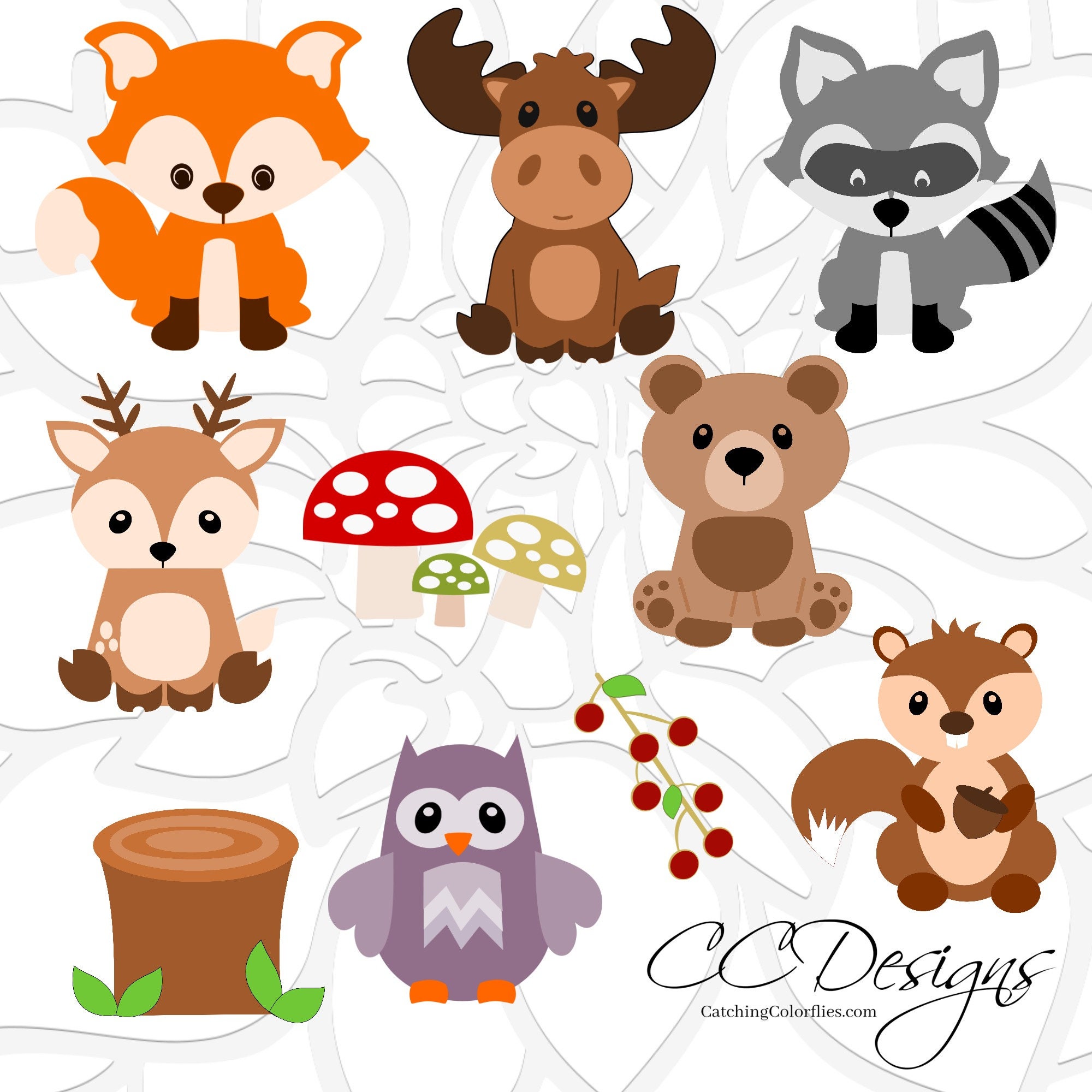 Download Woodland Animal SVG Set Cute Baby Forest Animals Clip Art