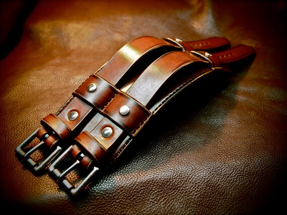 Leather cuff Bracelet Brown leather wristband 3" wide Custom made for YOU in USA by Freddie Matara