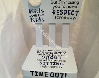 Personalized Time Out Chair - Naughty Chair (word options in description or request your own)