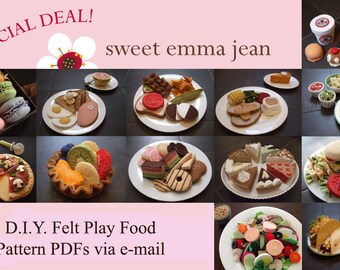 Felt Play Food Patterns - Get 13 PDFs for one low price - DIY Felt Food Patterns