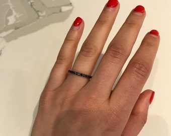 14k Black Diamond Stacking ring