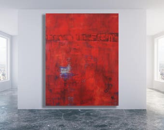 XL Red Abstract Painting / Modern Art / Contemporary Art / Extra Large Art / Abstract Art / Red Painting / Texture Painting