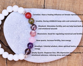 fertility bracelet fertility crystals jewelry fertility stone bracelet mom bracelet gift for women bracelet moonstone rose quartz bracelet