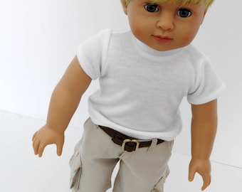 18 Inch Boy Doll Clothes Cargo Shorts T-Shirt Sneakers Belt fits AG Boy Doll