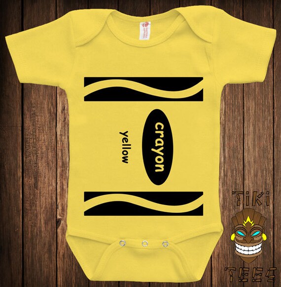 Funny Yellow Crayon Baby Bodysuit Halloween Costume Cute Scary